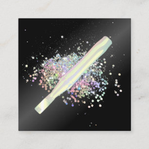 Tarjeta De Visita Cuadrada Purpurina holográfico brillante