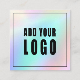 Tarjeta De Visita Cuadrada Purpurina holográfico elegante de clase empresaria