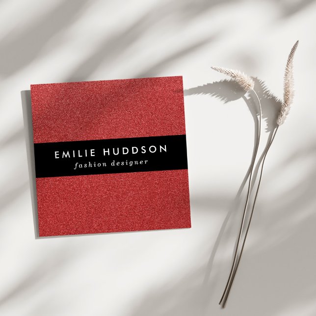 Tarjeta De Visita Cuadrada Purpurina Rojo, Esparkle, Fondo Purpurina (Subido por el creador)