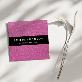 Tarjeta De Visita Cuadrada Purpurina rosado, espárrago, fondo Purpurina