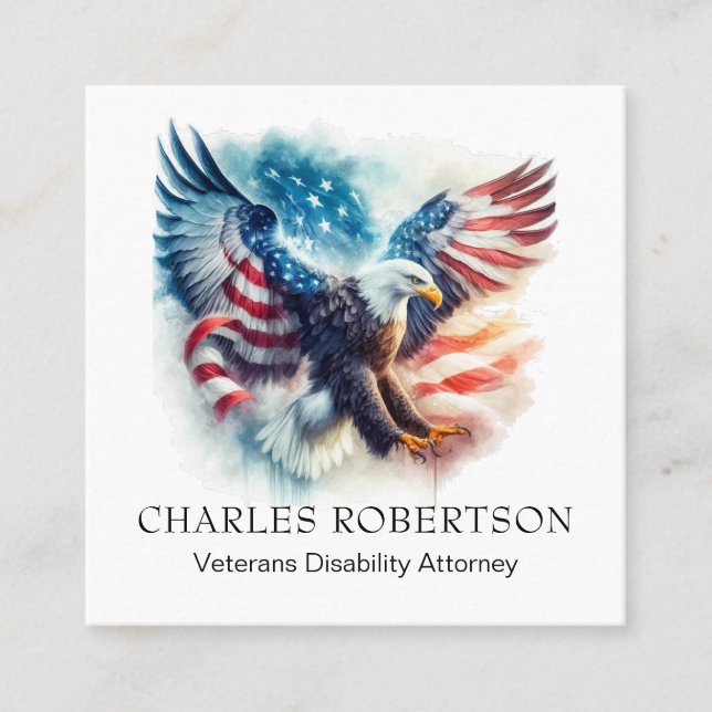 Tarjeta De Visita Cuadrada *~* QR AP16 Estados Unidos Bandera estadounidense  (Anverso)