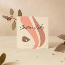 Tarjeta De Visita Cuadrada QR, artista moderno de maquillaje suave y terrenal