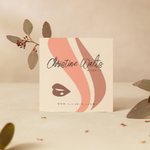 Tarjeta De Visita Cuadrada QR, artista moderno de maquillaje suave y terrenal