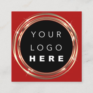 Tarjeta De Visita Cuadrada QR Code Logo Online Shop Black Red Wine