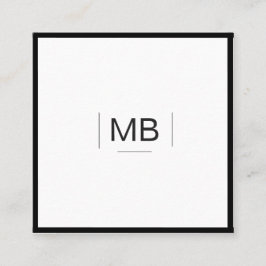 Tarjeta De Visita Cuadrada QR Code Professional White Black Social Media