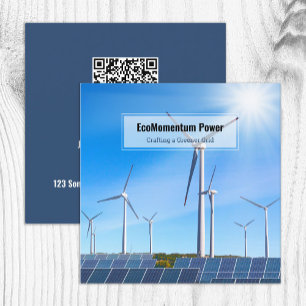 Tarjeta De Visita Cuadrada QR de energía renovable
