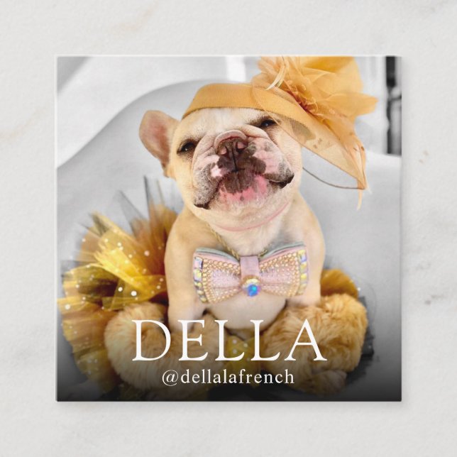 Tarjeta De Visita Cuadrada QR escaneado de doble foto Personalizado moderno | (Anverso)