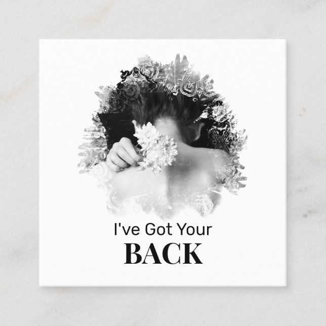 Tarjeta De Visita Cuadrada *~* QR Logo Chiropractor Chiropractic Spa Photo (Anverso)