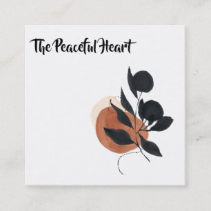 Tarjeta De Visita Cuadrada *~* QR Wabi Sabi Resumen Tinta mínima AR27 Simple