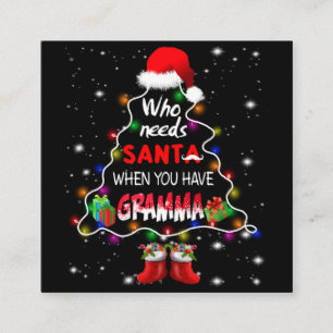 Tarjeta De Visita Cuadrada Quién necesita a santa cuando tienes gramática