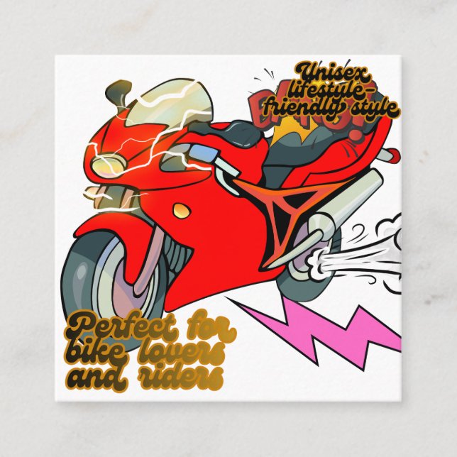 Tarjeta De Visita Cuadrada Racing Bike Art Speed (Anverso)