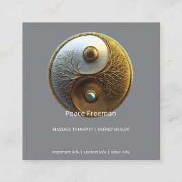 Tarjeta De Visita Cuadrada Raíz de la armonía | Diseño Yin Yang