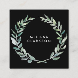 Tarjeta De Visita Cuadrada Rama de oliva de agua negra profesional