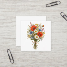 Ramo de flores silvestres vintage con amapolas roj