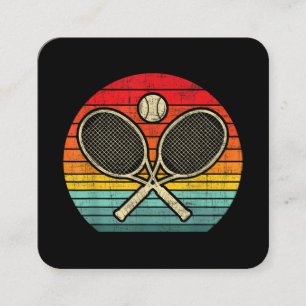 Tarjeta De Visita Cuadrada Raqueta de tenis cruzada retro vintage - Amante de