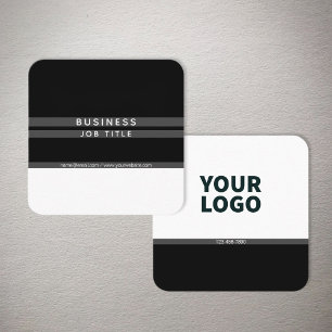Tarjeta De Visita Cuadrada Rayas horizontales minimalistas modernas