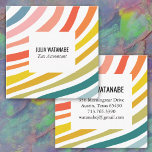 Tarjeta De Visita Cuadrada Rayas Minimalistas de arcoiris hechas a mano<br><div class="desc">Muestra tu estilo con este diseño dibujado a mano en la parte posterior de la tarjeta de visita. Perfecto para gente de negocios,  contadores,  diseñadores,  bloggers,  modas y otros tipos creativos. ¡Añade tu propio texto para que brille! ¡Revisa mi tienda para más!</div>