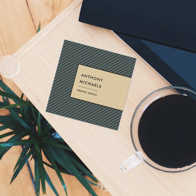 Tarjeta De Visita Cuadrada Rayas modernas (Subido por el creador)