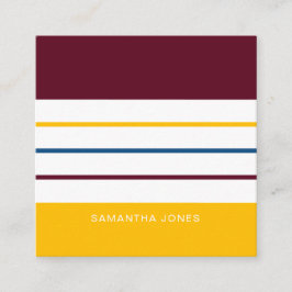 Tarjeta De Visita Cuadrada Rayas otoñales coloridas modernas