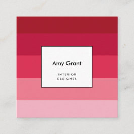Tarjeta De Visita Cuadrada Rayas rosas