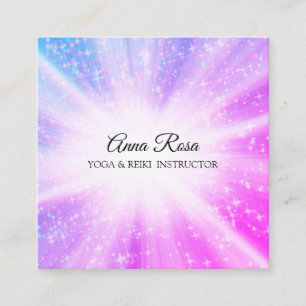 Tarjeta De Visita Cuadrada *~* Rayki Massage Energy Healing Rays
