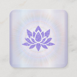 Tarjeta De Visita Cuadrada *~* Rays Reiki Energy Healing Lotus Lavender