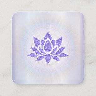 Tarjeta De Visita Cuadrada *~* Rays Reiki Energy Healing Lotus Lavender