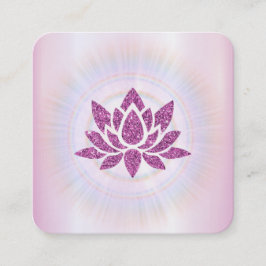 Tarjeta De Visita Cuadrada *~* Rays Reiki Energy Healing Lotus MAGENTA