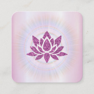 Tarjeta De Visita Cuadrada *~* Rays Reiki Energy Healing Lotus MAGENTA