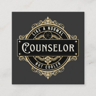 Tarjeta De Visita Cuadrada Reconocimiento insignia trabajo Consejero