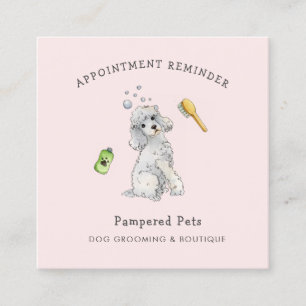 Tarjeta De Visita Cuadrada Recordatorio de cita de peluquería de mascota lind