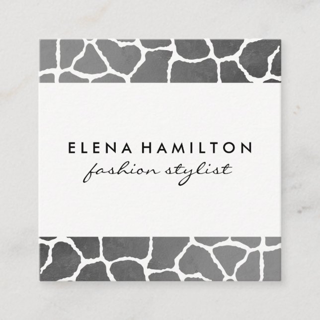 Tarjeta De Visita Cuadrada Recorte de patrón de lujo (Anverso)