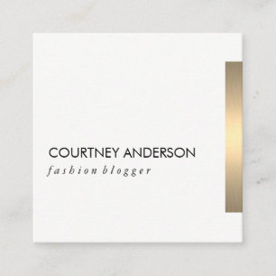 Tarjeta De Visita Cuadrada Recorte metálico de oro