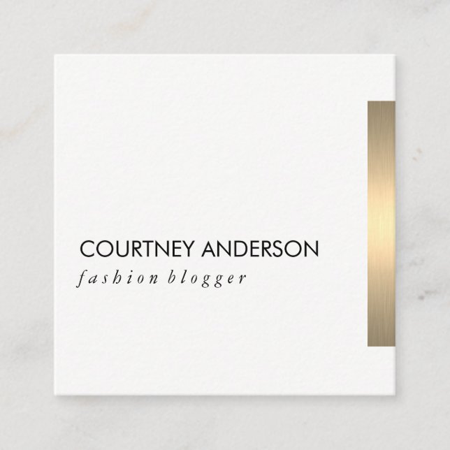 Tarjeta De Visita Cuadrada Recorte metálico de oro (Anverso)