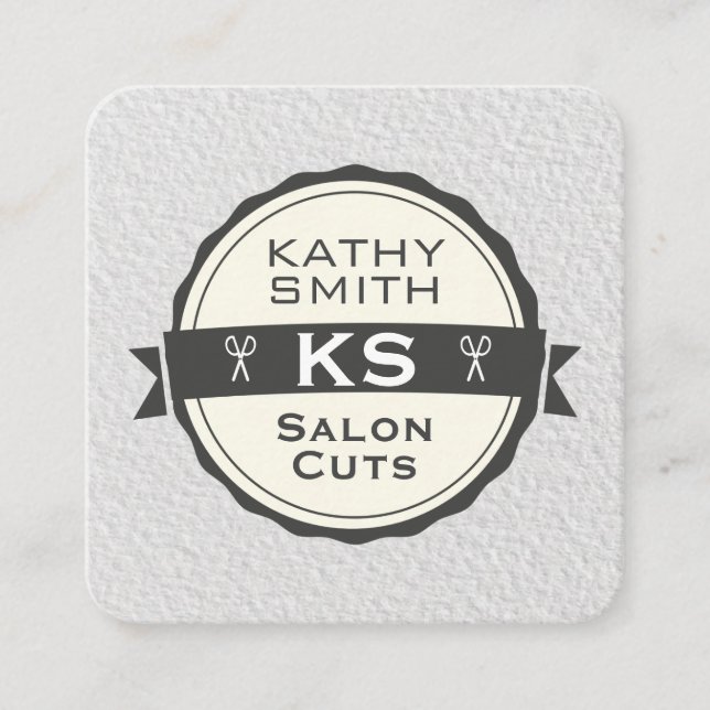 Tarjeta De Visita Cuadrada Recortes de salon | Hair Stylist (Anverso)
