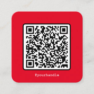Tarjeta De Visita Cuadrada Red QR Code Social Media Simple Personalizado mode