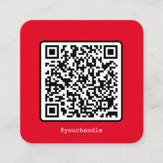 Tarjeta De Visita Cuadrada Red QR Code Social Media Simple Personalizado mode