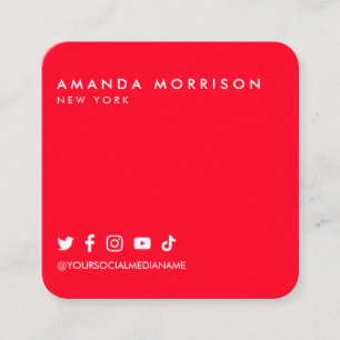 Tarjeta De Visita Cuadrada Red social profesional minimalista