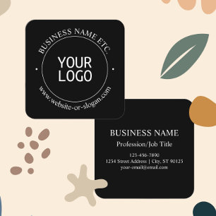 Tarjeta De Visita Cuadrada Reemplazo de logotipo fácil y texto personalizable