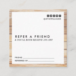 Tarjeta De Visita Cuadrada Referencia de diseño moderno de madera lujosa