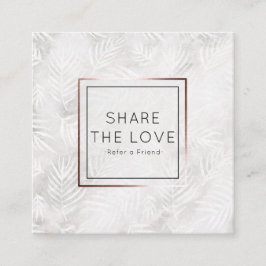 Tarjeta De Visita Cuadrada Refiera un salón de la remisión de las hojas de