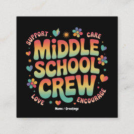 Tarjeta De Visita Cuadrada Regalo de estudiante de profesor de época de equip