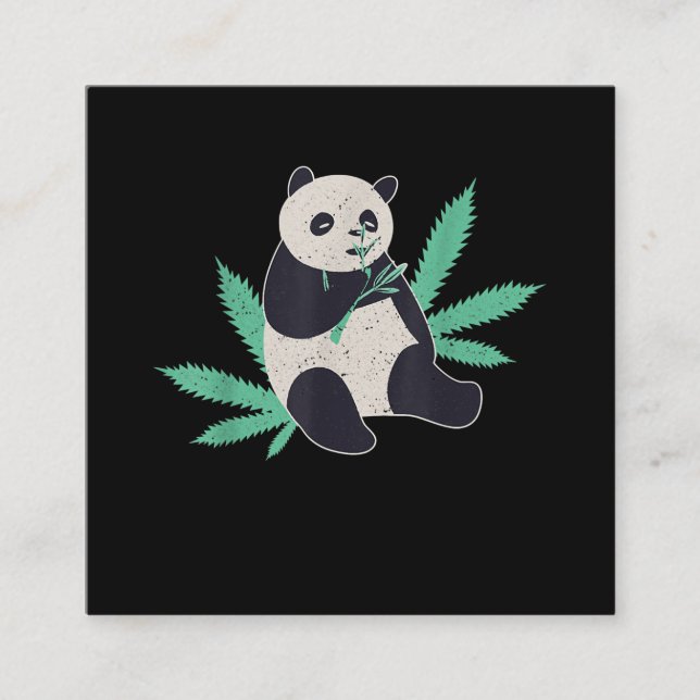 Tarjeta De Visita Cuadrada Regalo de forro de maleza panda (Anverso)