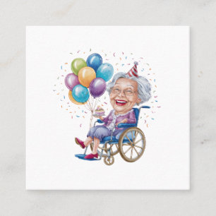 Tarjeta De Visita Cuadrada Regalo divertido de cumpleaños para abuela anciana
