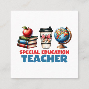 Tarjeta De Visita Cuadrada Regalo para maestros   Profesor de educación espec