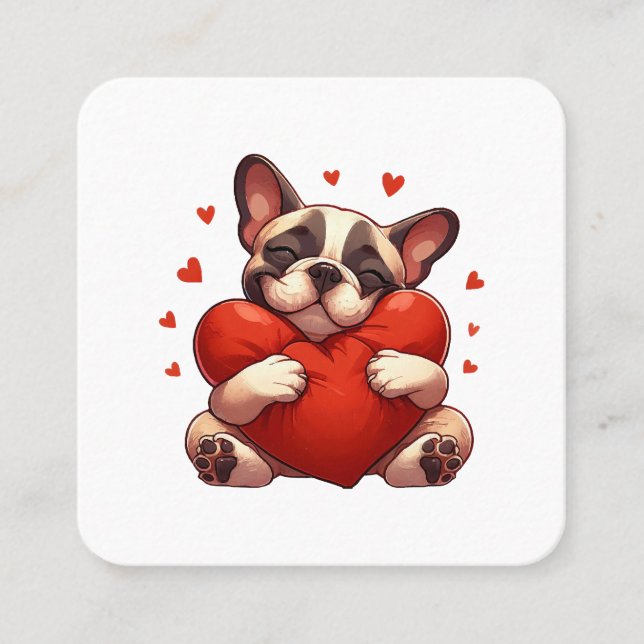 Tarjeta De Visita Cuadrada Regalos El día de San Valentín de Pitbull (Anverso)