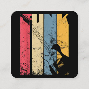 Tarjeta De Visita Cuadrada Regalos para amantes de la música funk con guitarr