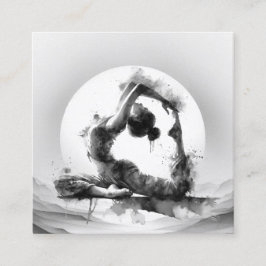 Tarjeta De Visita Cuadrada Reiki de yoga de una pierna de paloma de pichón de