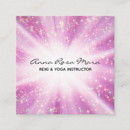 Tarjeta De Visita Cuadrada *~* Reiki Energy Healing Rays Light Worker Purpuri