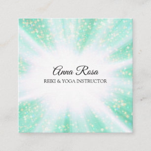 Tarjeta De Visita Cuadrada *~* Reiki: Trabajador ligero para la curación de e
